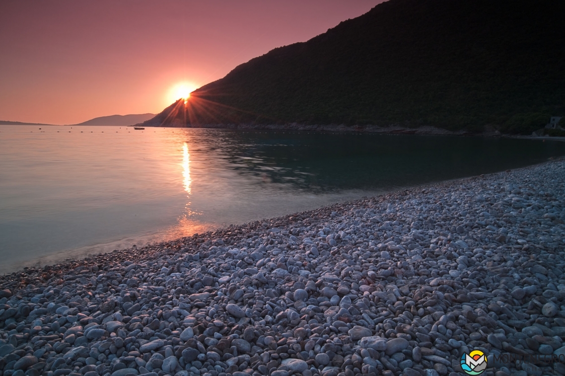 Zanjice beach at sunset, Herceg Novi, Montenegro